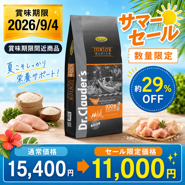 【SDGsセール】ベストチョイス・ジュニアミディアム（中粒） 12.5kg（粒サイズ8mm）