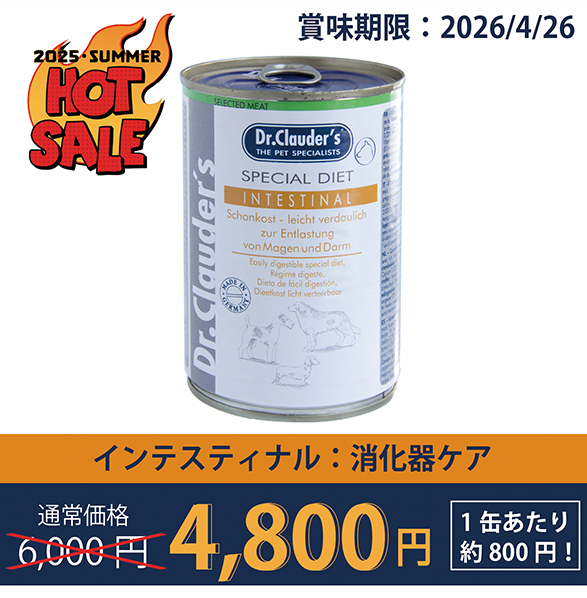 【サマーセール2025】セレクテッドミート・スペシャルダイエット・インテスティナル（400g×6缶パック）